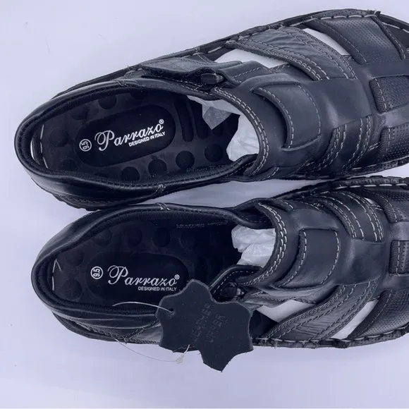Parrazo leather fisherman comfortable black sandals Size 9.5