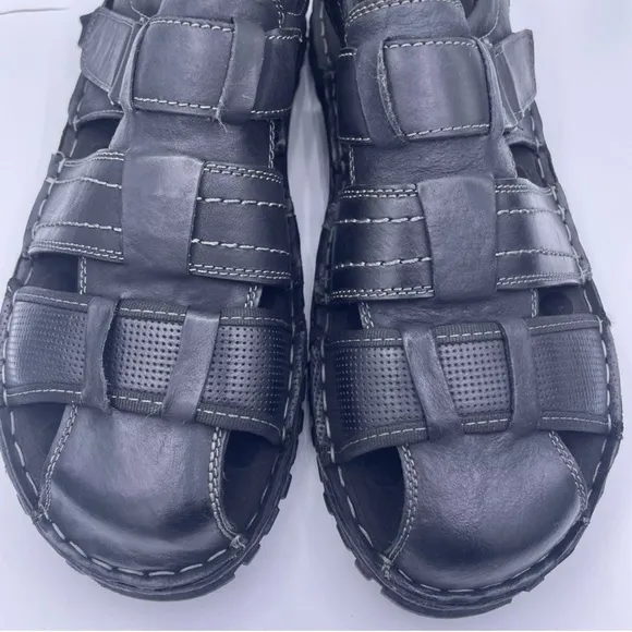 Parrazo leather fisherman comfortable black sandals Size 9.5