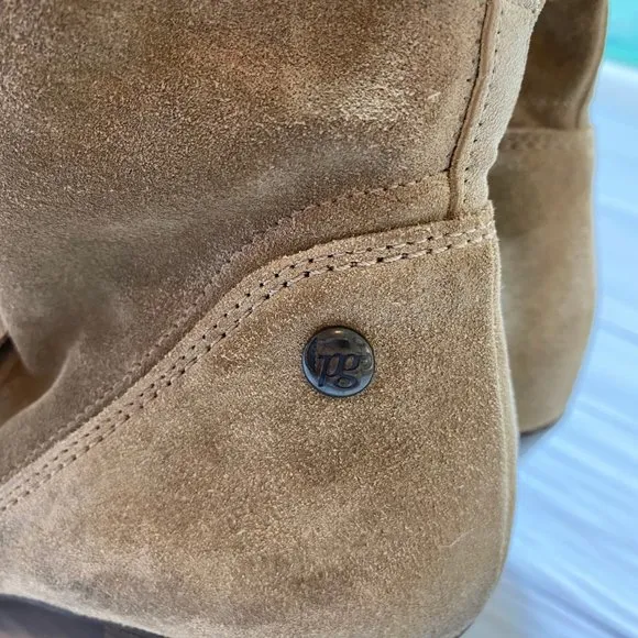 Paul Green Brown Reese Suede Leather Booties