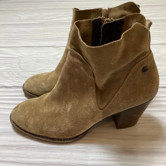 Paul Green Brown Reese Suede Leather Booties