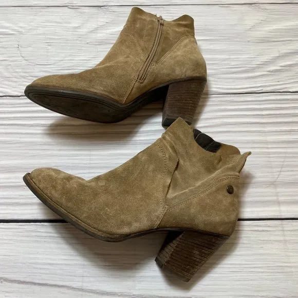 Paul Green Brown Reese Suede Leather Booties