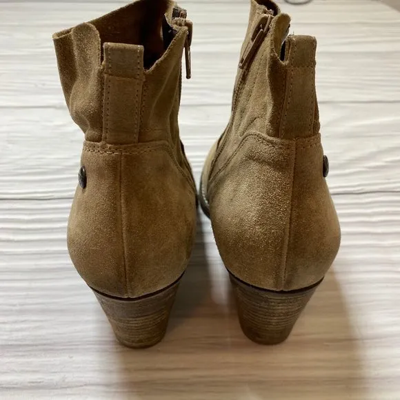 Paul Green Brown Reese Suede Leather Booties
