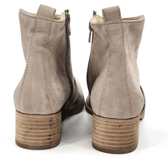 Paul Green Danny Block Heel Ankle Boots Booties Women's UK Size 5 Beige