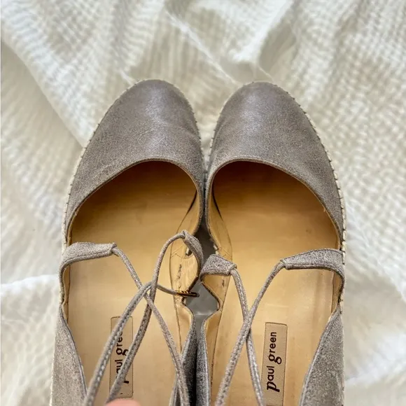 Paul Green Metallic Lace Up Loafers