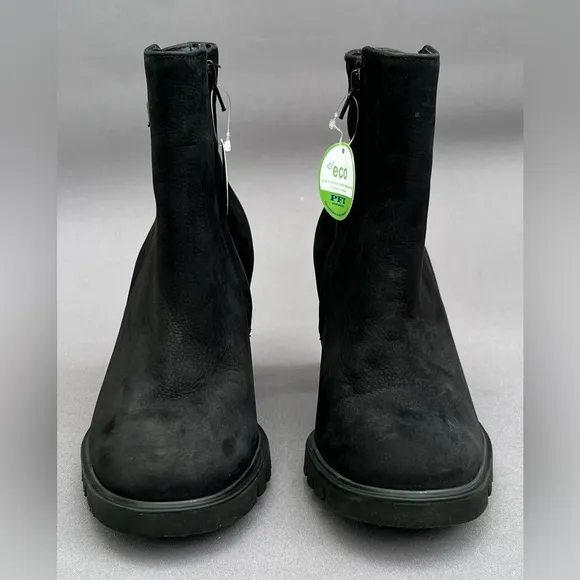 PAUL GREEN Selma Lug Sole Bootie Buckle Black Nubuck 6 US Size NEW
