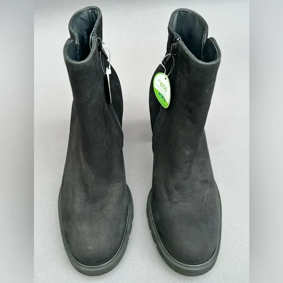 PAUL GREEN Selma Lug Sole Bootie Buckle Black Nubuck 6 US Size NEW