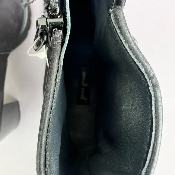 PAUL GREEN Selma Lug Sole Bootie Buckle Black Nubuck 6 US Size NEW