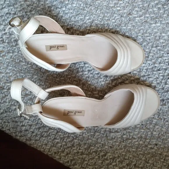 Paul Green Women's Sassy Bone Leather Heel Sandals