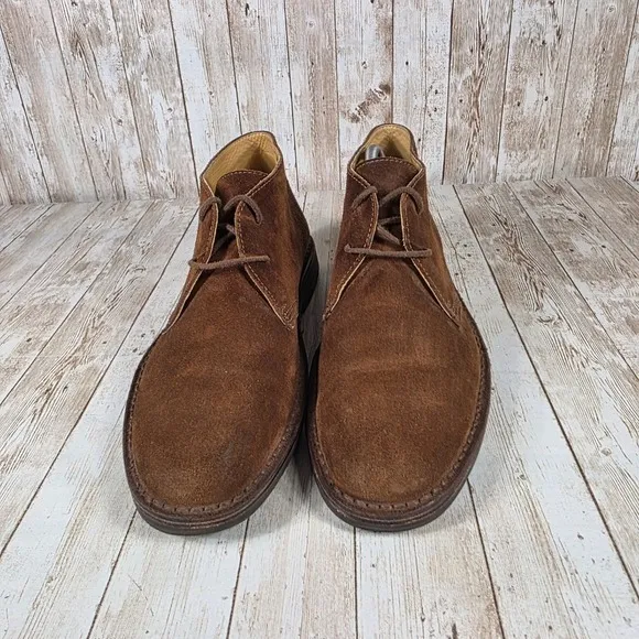 Peal &amp; Co Desert Boots Suede Leather Chukka Ankle Boots Brown Size 10 D