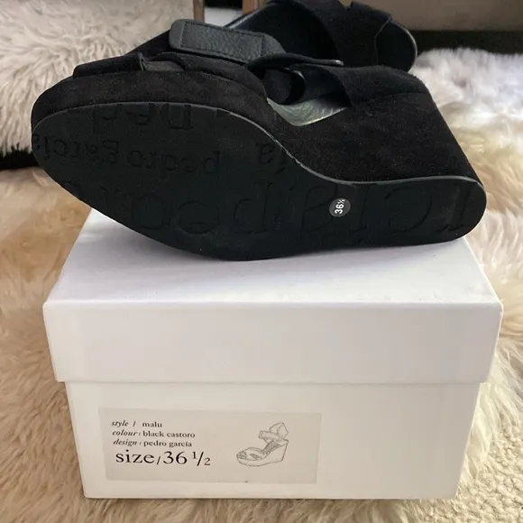 Pedro Garcia black wedge sandals