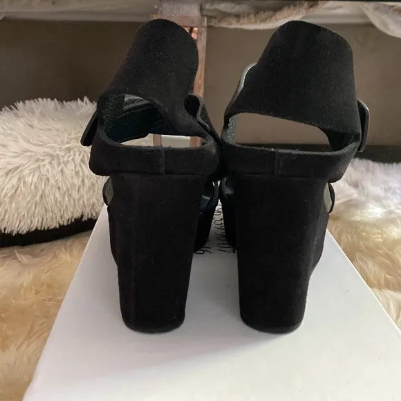 Pedro Garcia black wedge sandals