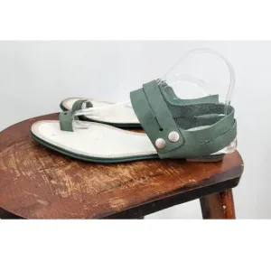 Pedro Garcia Women's Eloisa Green Leather Flats Sandals Size‎ 38 US 8