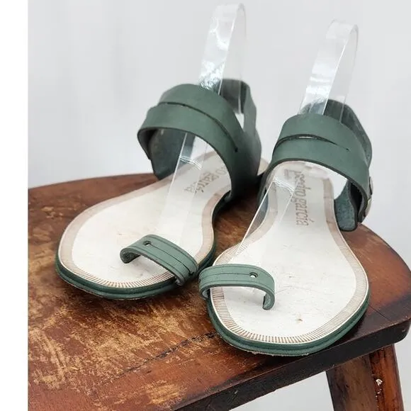 Pedro Garcia Women's Eloisa Green Leather Flats Sandals Size‎ 38 US 8