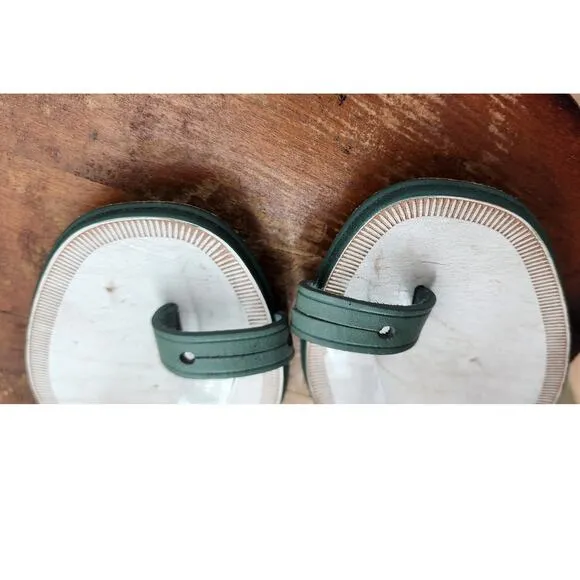 Pedro Garcia Women's Eloisa Green Leather Flats Sandals Size‎ 38 US 8