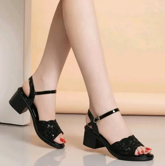 Peep Toe High Heels Sandals, Comfortable And Versatile,With Mesh Rhinestone