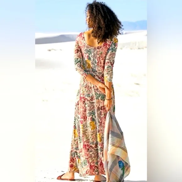 Peruvian Connection Talia Maxi Dress L gorgeous &amp; soft 95% viscose 5% elastin.
