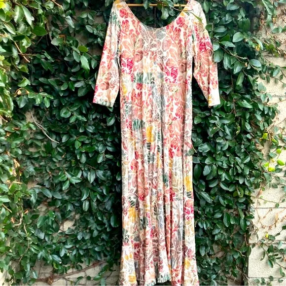 Peruvian Connection Talia Maxi Dress L gorgeous &amp; soft 95% viscose 5% elastin.