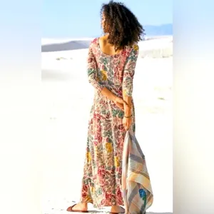 Peruvian Connection Talia Maxi Dress L gorgeous &amp; soft 95% viscose 5% elastin.