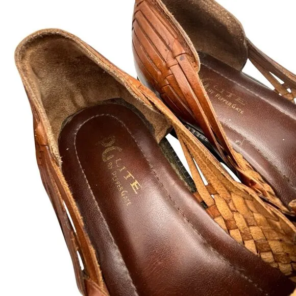 PG Lite by Pepper Gate Fisherman Sandals Mens Size 12 Brown Leather Huaraches