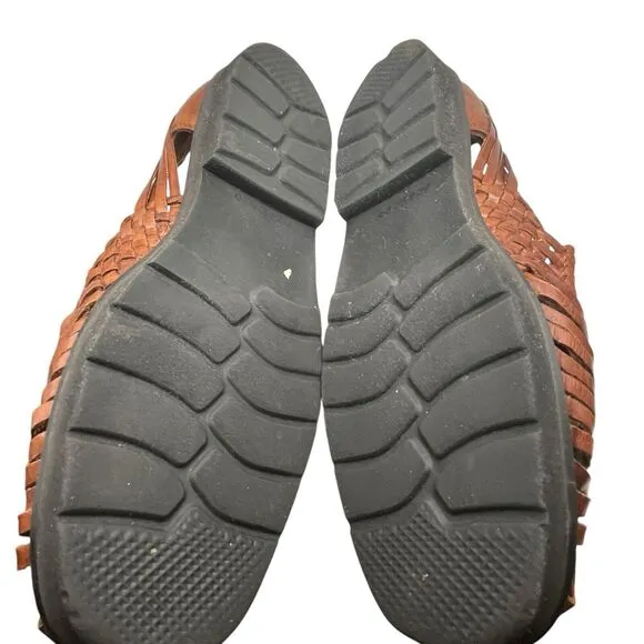 PG Lite by Pepper Gate Fisherman Sandals Mens Size 12 Brown Leather Huaraches