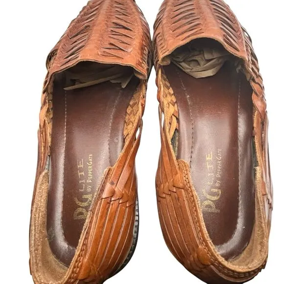 PG Lite by Pepper Gate Fisherman Sandals Mens Size 12 Brown Leather Huaraches
