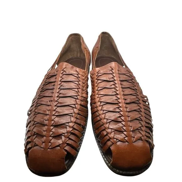 PG Lite by Pepper Gate Fisherman Sandals Mens Size 12 Brown Leather Huaraches