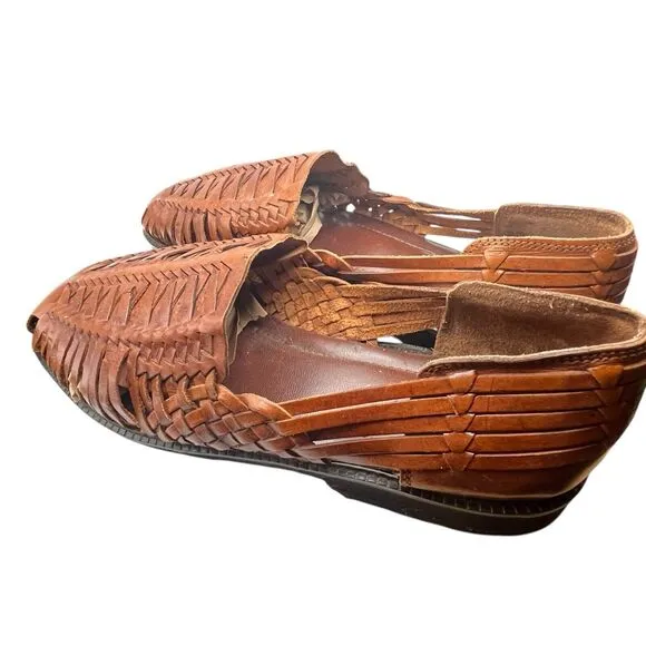 PG Lite by Pepper Gate Fisherman Sandals Mens Size 12 Brown Leather Huaraches