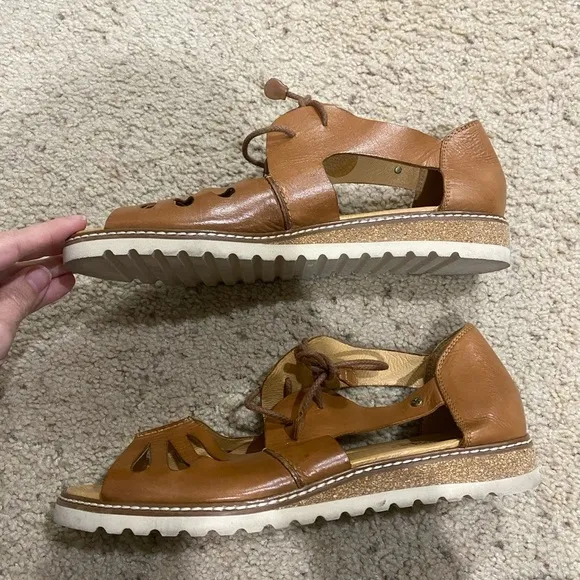 PIKOLINOS Marazul Sandals Women's Size 42 US 10 Brown Leather Lace Up