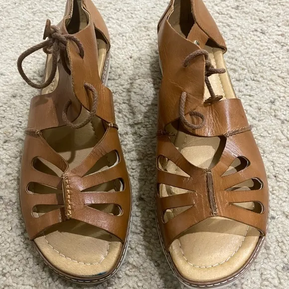 PIKOLINOS Marazul Sandals Women's Size 42 US 10 Brown Leather Lace Up
