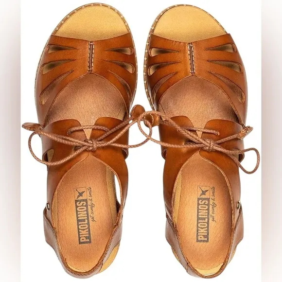 PIKOLINOS Marazul Sandals Women's Size 42 US 10 Brown Leather Lace Up
