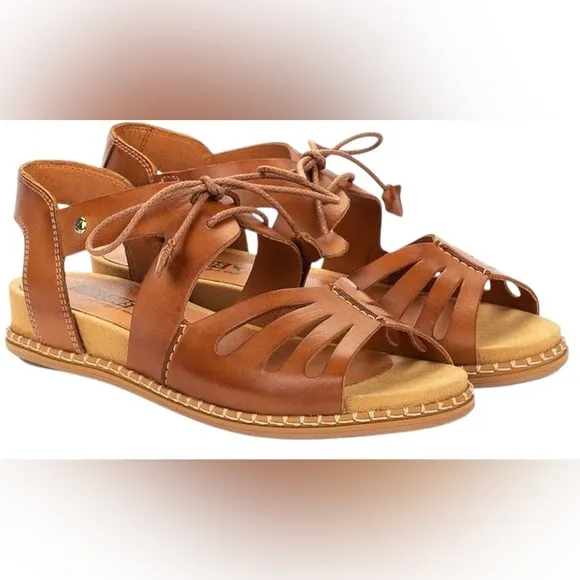 PIKOLINOS Marazul Sandals Women's Size 42 US 10 Brown Leather Lace Up