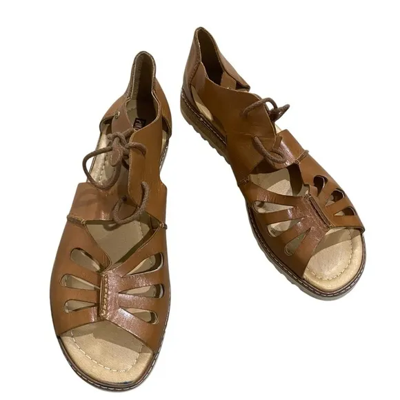 PIKOLINOS Marazul Sandals Women's Size 42 US 10 Brown Leather Lace Up