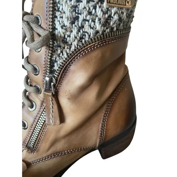 Pikolinos Womens/Teen Le Mans Leather Lace up Ankle Boots Sienna Size 37 6.5