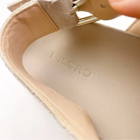 Pilcro Anthropologie Studded Slingback Taupe Leather Sandals Size 39 (US 8-8.5)