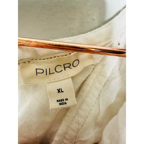 PILCRO White Ruffle V-Neck Shift Mini Dress NWT Size Extra Large