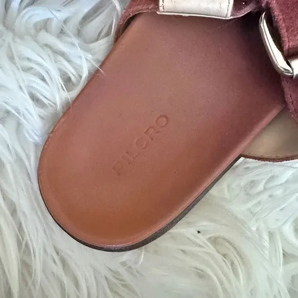 PILCRO x ANTHROPOLOGIE | Studded Slingback Sandals Burnt Orange Suede Strap | 39
