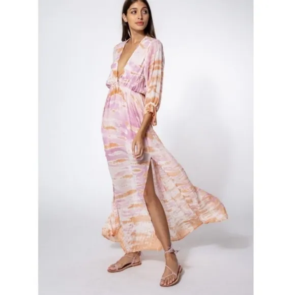 Pink Pastel Tie Dye Maxi Dress - Young Fabulous &amp; Broke
