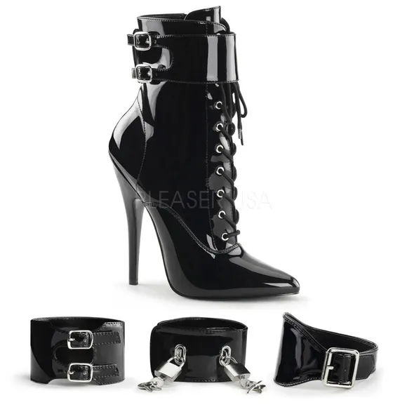 Pointed Toe Lace Up High Heel Ankle Boots