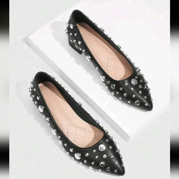 Pointed-Toe Studded Comfortable &amp; Fashionable Women High Heel Pumps