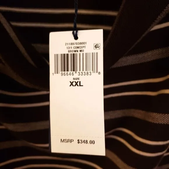 Polo by Ralph Lauren Brown/Cream Striped Wool Blend Midi Skirt w/Slit  XXL NWT