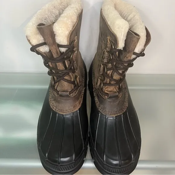 Polo Ralph Lauren Landen Waterproof Leather Sherpa Winter Boots Men’s Size 9 D