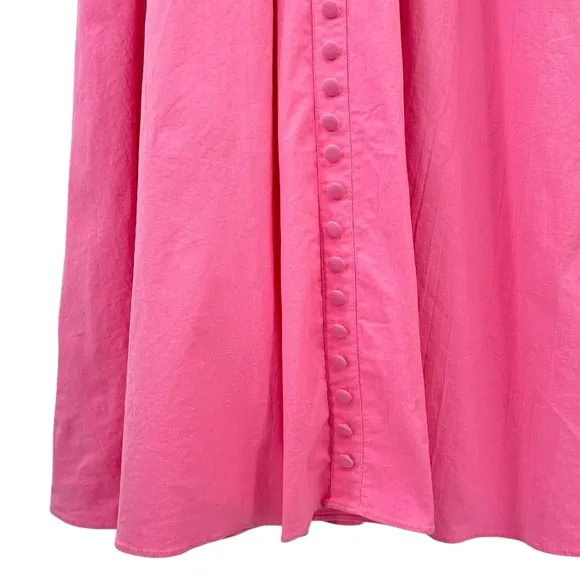 Pomander Place Viviana Bright Pink V-Neck Draped Sleeve Lined Maxi Dress sz S