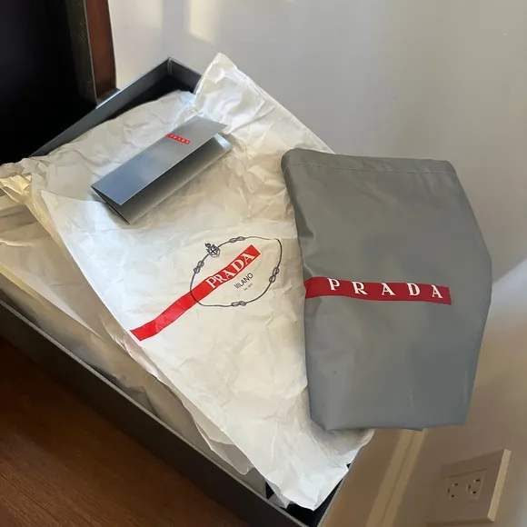 Prada black leather sandals, top condition with original packaging