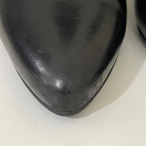 Prada Boots Womens 38 / 8 Black Leather Ankle Chunky Zip Designer Logo Italy