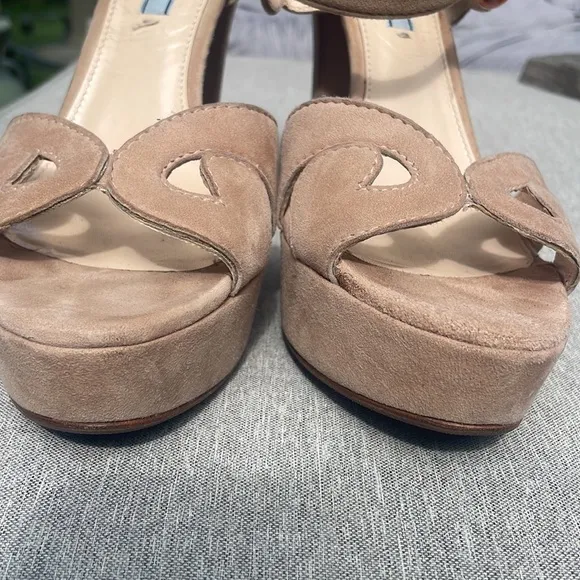 Prada platform ankle strap heels sandals