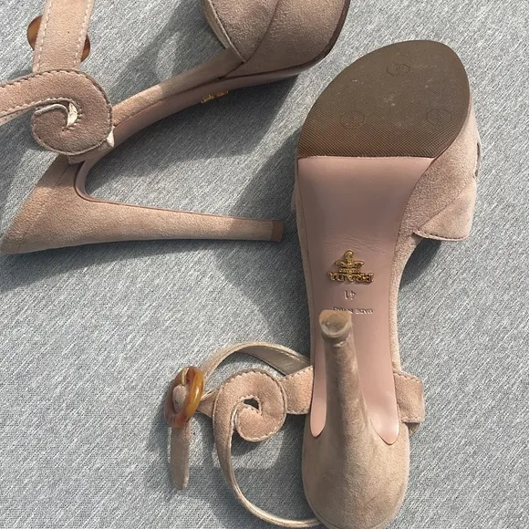 Prada platform ankle strap heels sandals