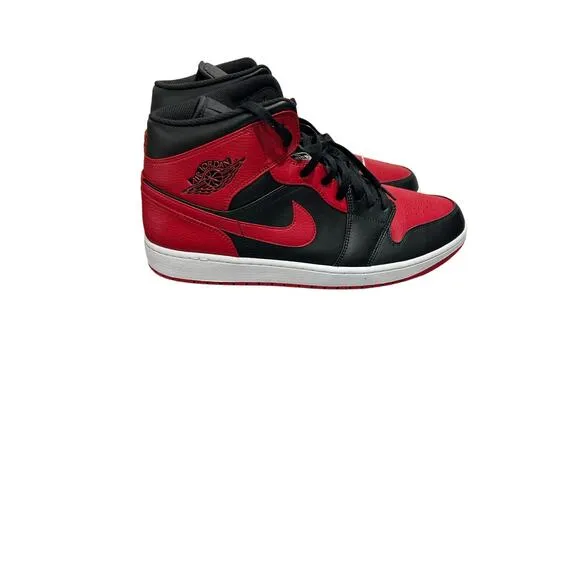 Pre Owned Air Jordan 1 Mid GS Banned Men's Size 16 Basketball Sneakers Lace Up