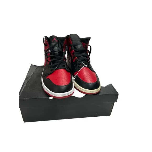 Pre Owned Air Jordan 1 Mid GS Banned Men's Size 16 Basketball Sneakers Lace Up