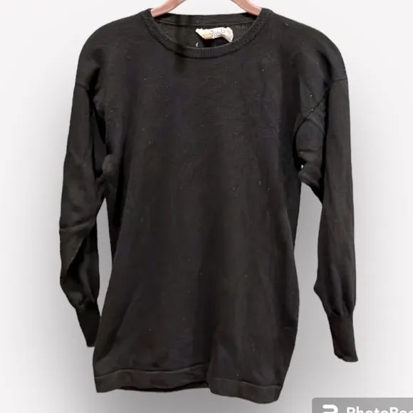 🍕Pringle of Scotland 100% Cashmere Sweater | Black Crewneck Ribbed Cuffs