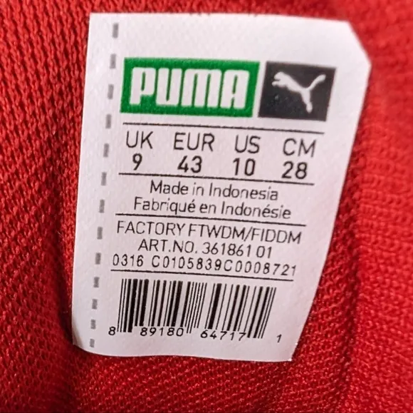 Puma 10 Mid Me Iced cherry red leather embossed hi top basketball sneakers
